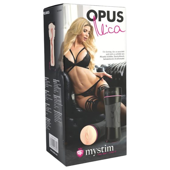 mystim OPUS Mica - realistická umělá vagína masturbátor (přírodní-černá)