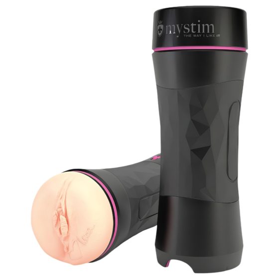 mystim OPUS Mica - realistická umělá vagína masturbátor (přírodní-černá)
