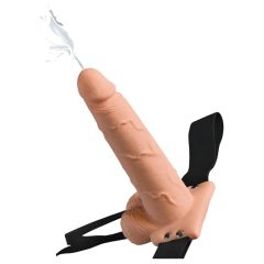   Fetish Strap-On 7,5 - připínací, stříkající dildo (přírodní)