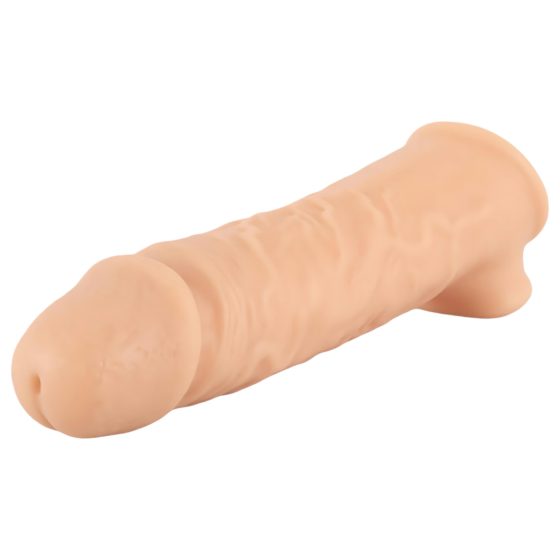 Realistixxx - realistický návlek na penis s kroužkem - 16 cm (přírodní)