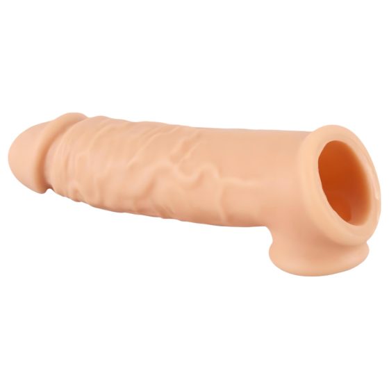 Realistixxx - realistický návlek na penis s kroužkem - 16 cm (přírodní)
