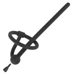   Penisplug - silikonový dilatátor močové trubice a kroužek na žalud (0,6mm) - černý