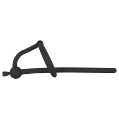   Penisplug - silikonový dilatátor močové trubice a kroužek na žalud (0,6mm) - černý