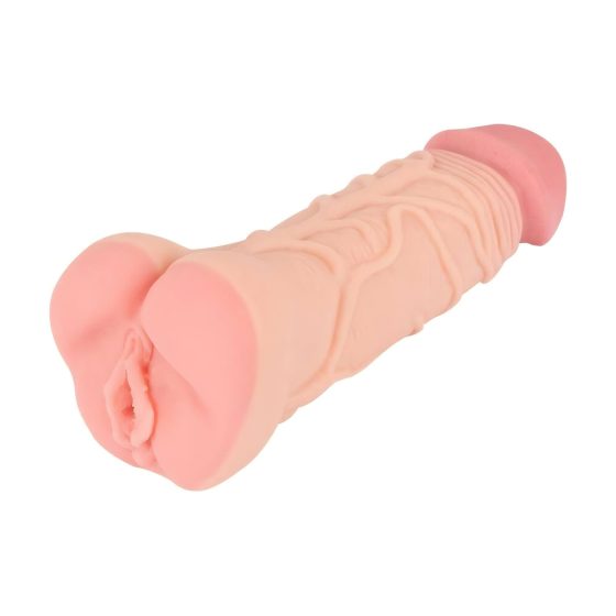 Nature Skin - 2v1 umělá vagína a návlek na penis (přírodní)