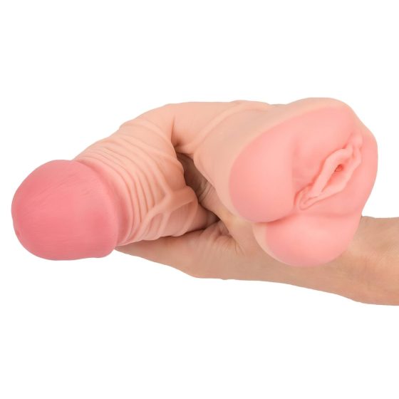 Nature Skin - 2v1 umělá vagína a návlek na penis (přírodní)