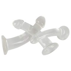   Crystal Clear - Žaluďový anální dildo set - 3dílný (průhledný)