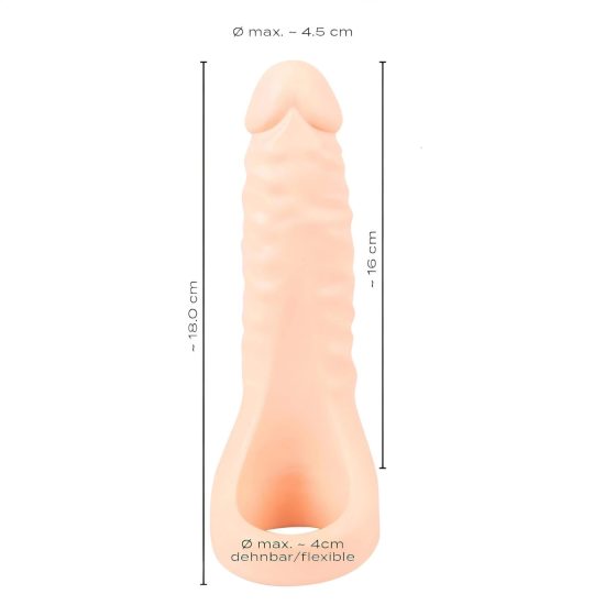 Realistixxx Double F - realistické dildo s kroužkem (přírodní)