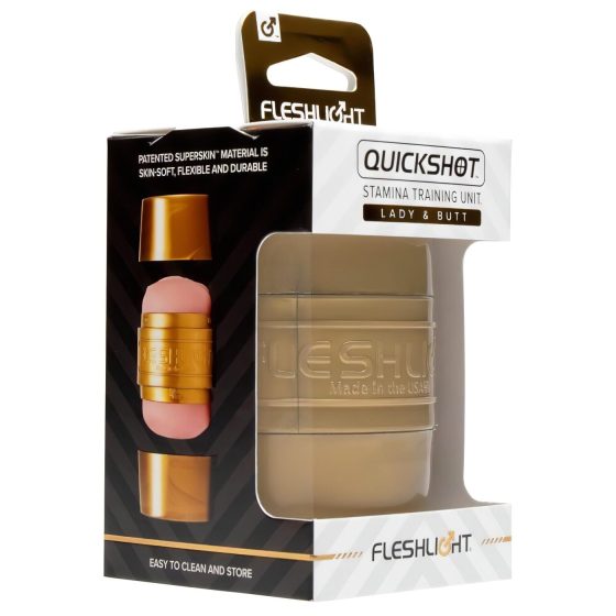 Fleshlight - masturbátor Quickshot Stamina - umělá vagína a anál - růžová