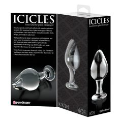  Icicles No. 25 - kónický skleněný anální kolík (průhledný)