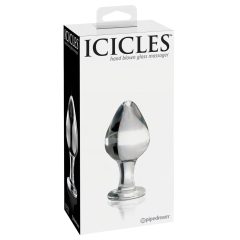   Icicles No. 25 - kónický skleněný anální kolík (průhledný)