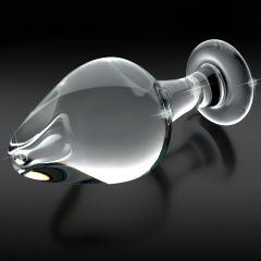   Icicles No. 25 - kónický skleněný anální kolík (průhledný)