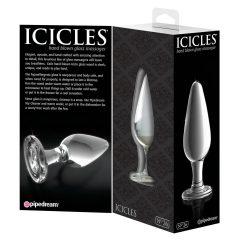  Icicles No. 26 - kónický skleněný anální kolík (průhledný)