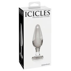   Icicles No. 26 - kónický skleněný anální kolík (průhledný)