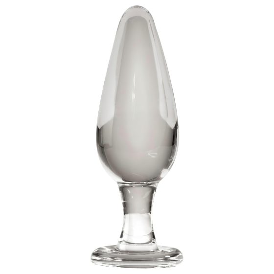 Icicles No. 26 - kónický skleněný anální kolík (průhledný)
