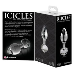   Icicles No. 44 - kónický, skleněný anální kolík (průhledný)