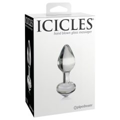   Icicles No. 44 - kónický, skleněný anální kolík (průhledný)