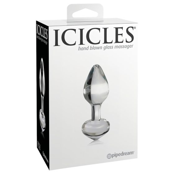 Icicles No. 44 - kónický, skleněný anální kolík (průhledný)