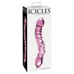   Icicles No. 55 - oboustranné skleněné dildo na G-bod (růžové)