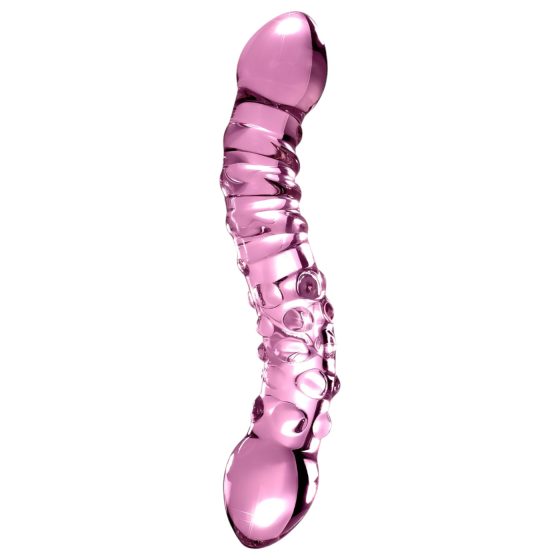 Icicles No. 55 - oboustranné skleněné dildo na G-bod (růžové)