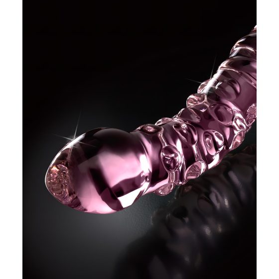 Icicles No. 55 - oboustranné skleněné dildo na G-bod (růžové)