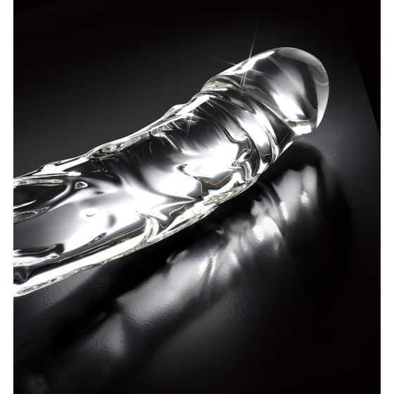 Icicles No. 62 - Skleněné dildo ve tvaru penisu (průhledné)