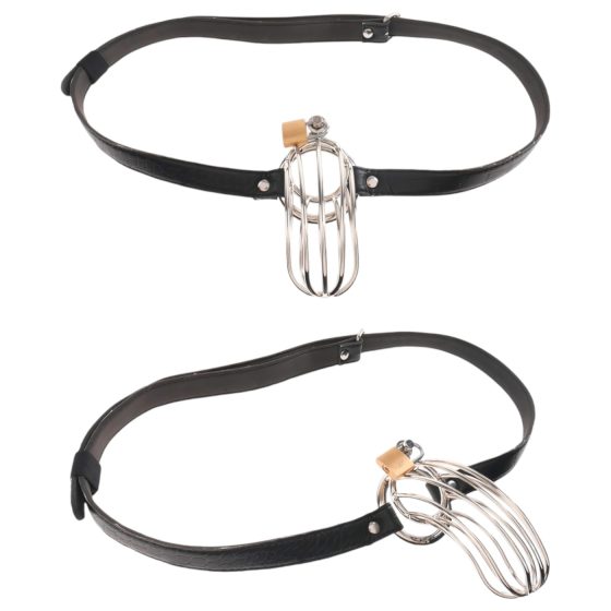 Fetish The Prisoner - kovová klec na penis (stříbrná) 