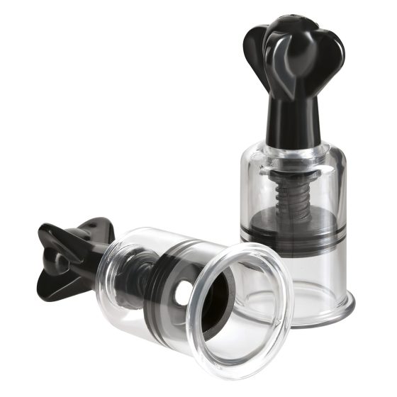 Fetish Super Suckers - bradavková pumpa (černá-průhledná)