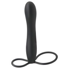   Fetish Double Trouble – erekční a penisový kroužek s dildem (černý)