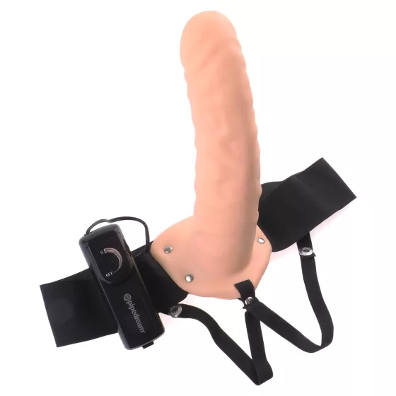 Fetish Strap-On 8 - připínací dutý vibrátor - tělová barva