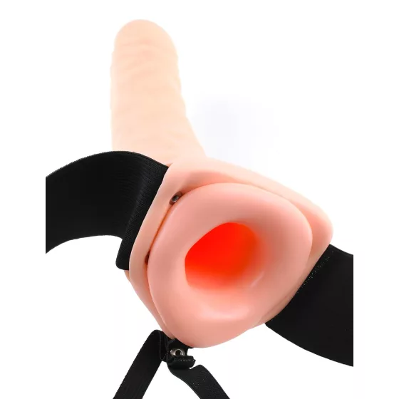 Fetish Strap-On 8 - připínací dutý vibrátor - tělová barva