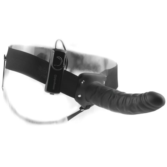 Fetish Strap-On 8 - připínací, dutý vibrátor (černý)
