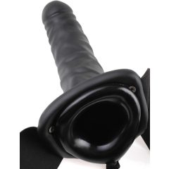 Fetish Strap-On 8 - připínací, dutý vibrátor (černý)