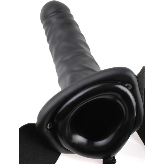 Fetish Strap-On 8 - připínací, dutý vibrátor (černý)