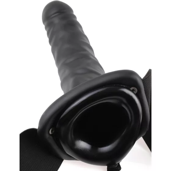 Fetish Strap-On 8 - dutý připínací vibrátor - černý