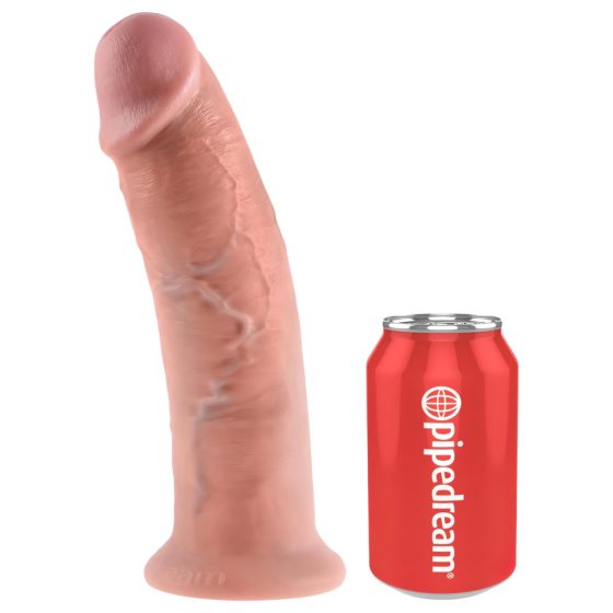 King Cock 10 - velké dildo se varlaty s přísavkou (25cm) - přírodní