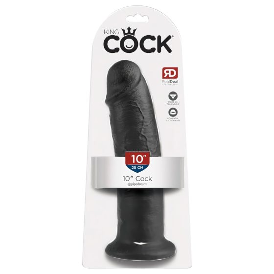 King Cock 10 - přísavný dildo (25 cm) - černý