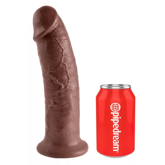 King Cock 10 - velké dildo s přísavkou (25 cm, hnědé)
