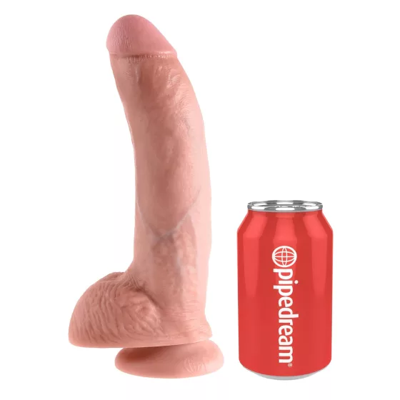 King Cock - realistické dildo s přísavkou a varlaty - 23 cm - tělová