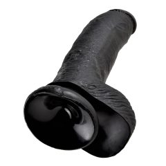   Královský Cock 9 - velký přísavkový dildo s varlaty (23cm) - černý