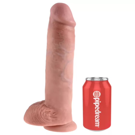 King Cock 11 - realistický dildo s varlaty a přísavkou 28 cm - tělová barva