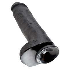   King Cock 11 - velký dildo s přísavkou a varlaty (28 cm) - černý