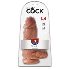   King Cock 9 Chubby - přísavný dildo (23 cm) - tmavá přírodní