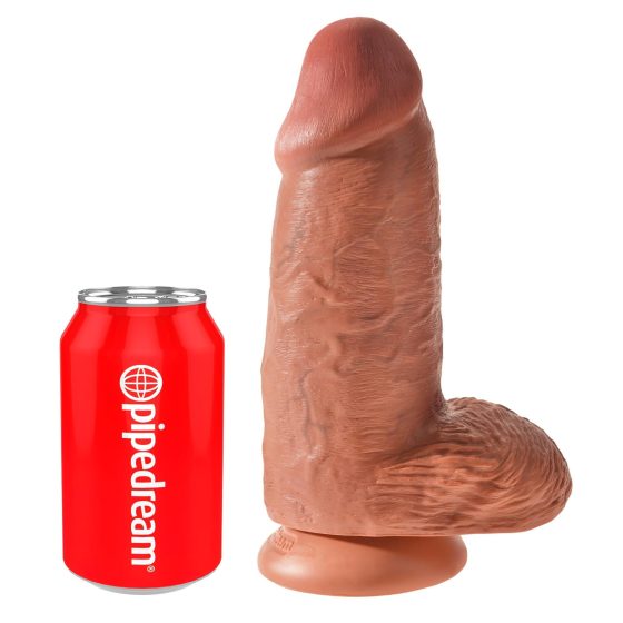 King Cock 9 Chubby - přísavný dildo (23 cm) - tmavá přírodní