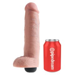   King Cock 10 - realistický stříkající dildo (25 cm) - přírodní