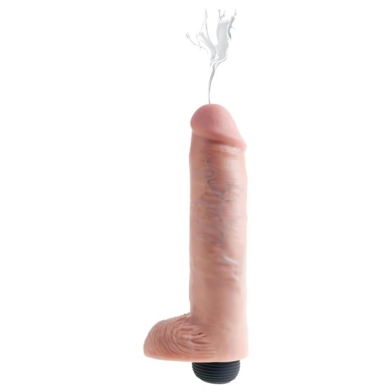 King Cock 10 - realistický stříkající dildo (25 cm) - přírodní