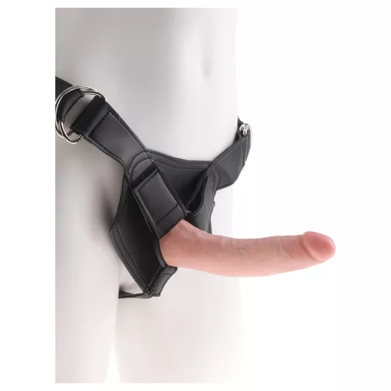 King Cock 7 - připínací dildo s postrojem (tělová barva)