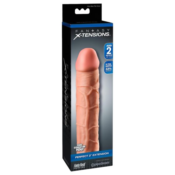 X-TENSION Perfect 2 - realistický návlek na penis (20,3 cm) - přírodní