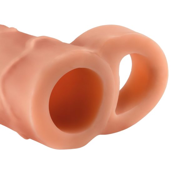 X-TENSION Perfect 1 - návlek na penis s kroužkem (17,7cm) - přírodní