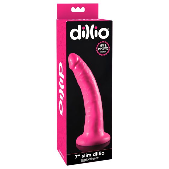 Dillio 7 - přísavkový realistický dildo (18 cm) - růžový