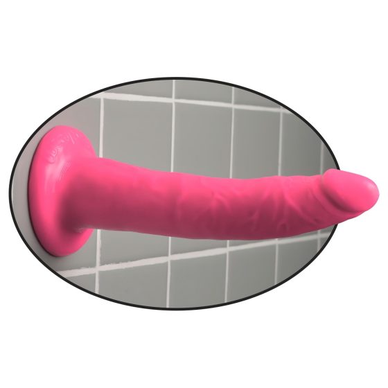 Dillio 7 - přísavkový realistický dildo (18 cm) - růžový